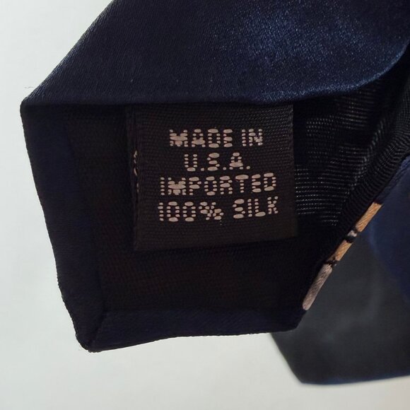 After Dark Men’s Neck Tie 3 3/4” Navy Blue Silk “Flying Toilets” Novelty Necktie - Picture 11 of 11